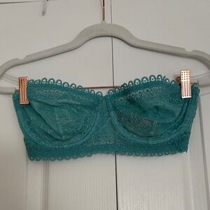 Victoria's Secret Teal Lace Bandeau Bra